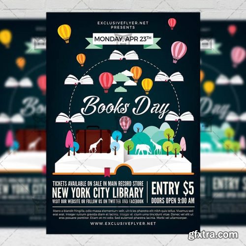 Happy Book Day – Community A5 Flyer Template Happy Book Day – Community A5 Flyer Template