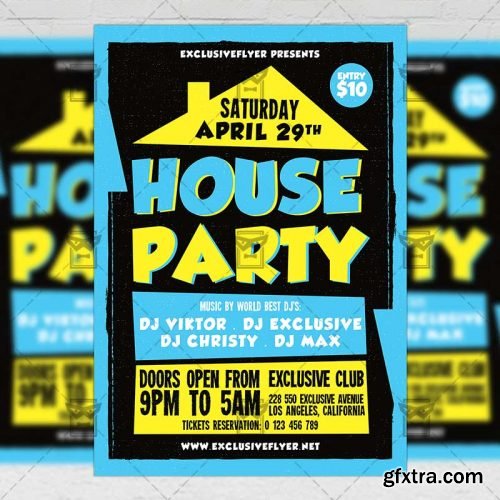 House Party – Club A5 Flyer Template House Party – Club A5 Flyer Template