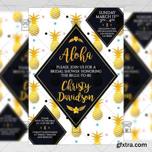 Bridal Shower – Invitation A5 Card Template Bridal Shower – Invitation A5 Card Template