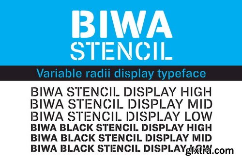 Biwa Stencil Display Font Family