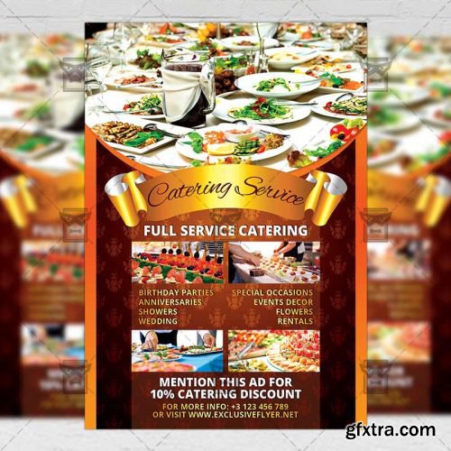 Catering Service – Food A5 Flyer Template
