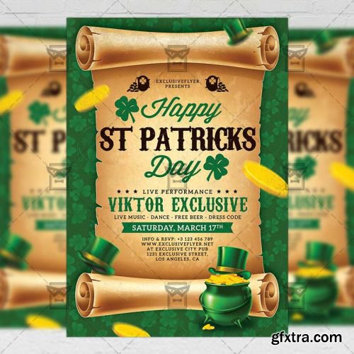 Patricks Day Celebration – Seasonal A5 Flyer Template