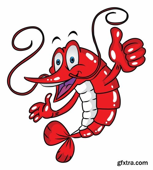 Prawn Shrimp Seafood Menu Vector Image 25xEPS