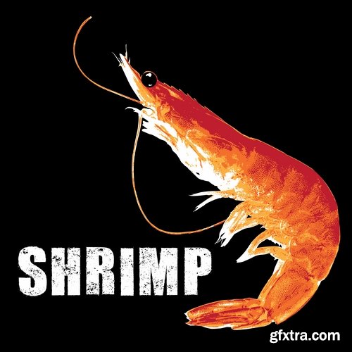 Prawn Shrimp Seafood Menu Vector Image 25xEPS