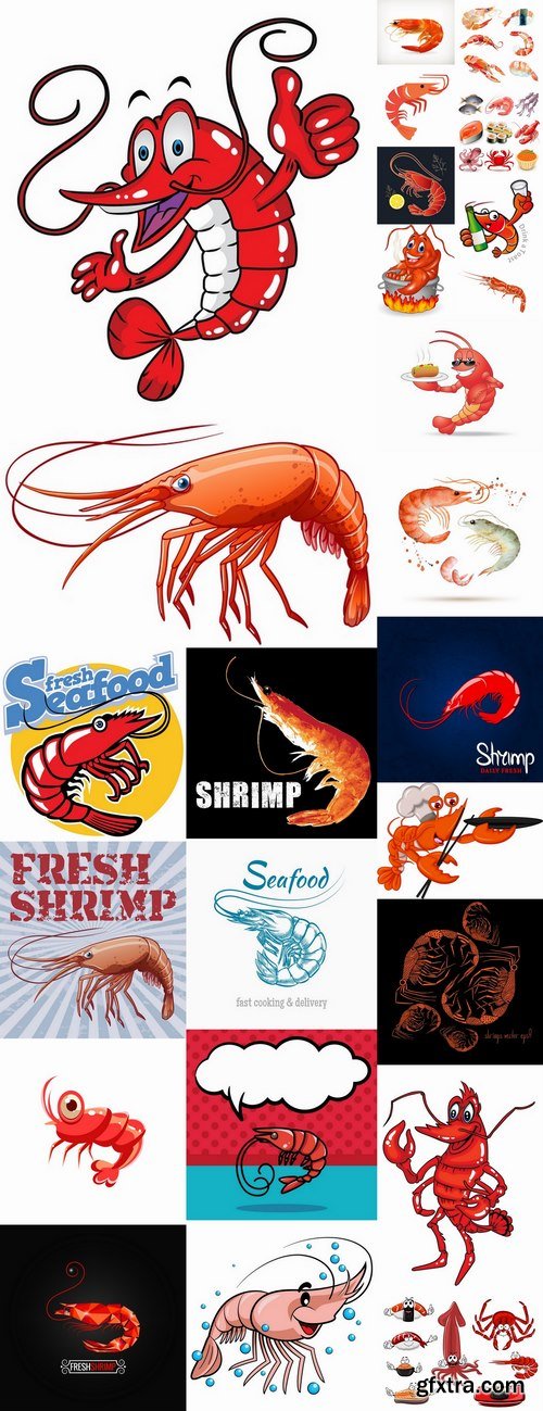 Prawn shrimp seafood menu vector image 25 EPS Prawn shrimp seafood menu vector image 25 EPS