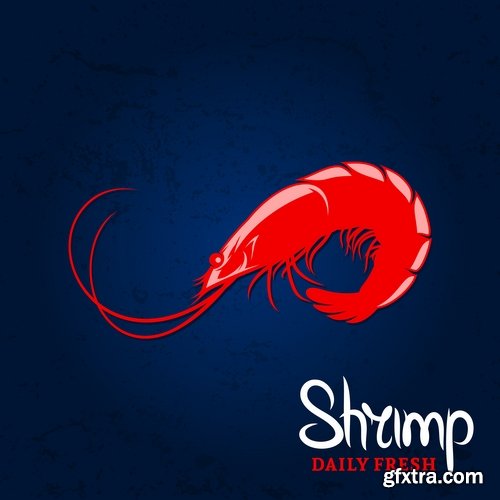 Prawn Shrimp Seafood Menu Vector Image 25xEPS