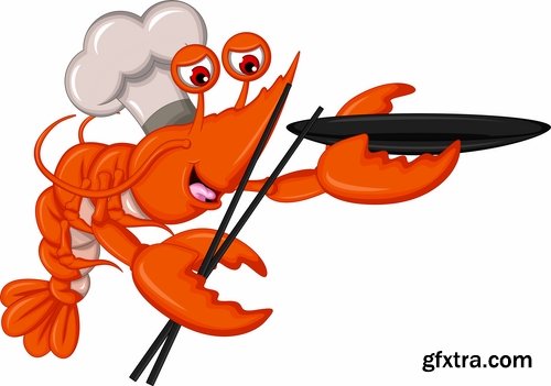 Prawn Shrimp Seafood Menu Vector Image 25xEPS