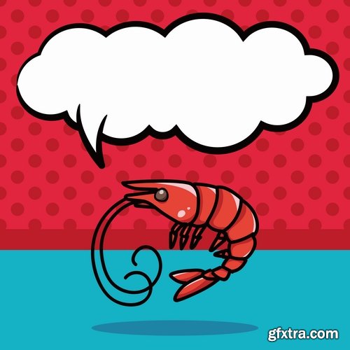 Prawn Shrimp Seafood Menu Vector Image 25xEPS