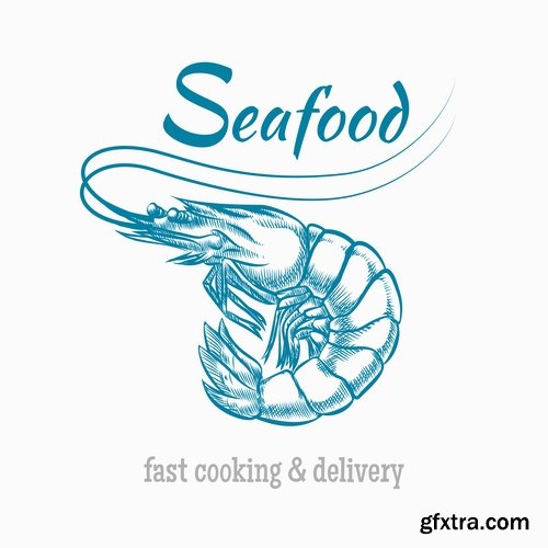 Prawn Shrimp Seafood Menu Vector Image 25xEPS