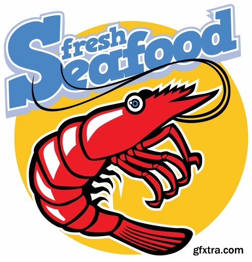 Prawn Shrimp Seafood Menu Vector Image 25xEPS