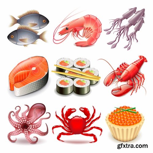 Prawn Shrimp Seafood Menu Vector Image 25xEPS