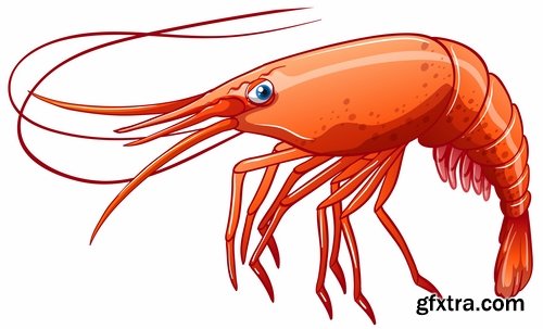 Prawn Shrimp Seafood Menu Vector Image 25xEPS