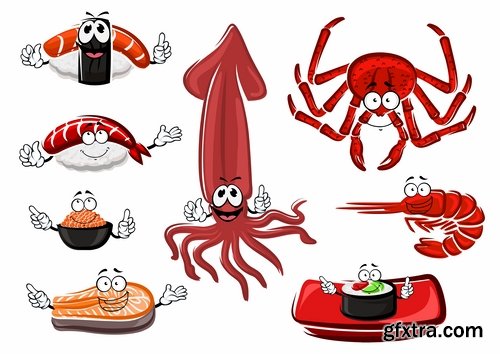 Prawn Shrimp Seafood Menu Vector Image 25xEPS