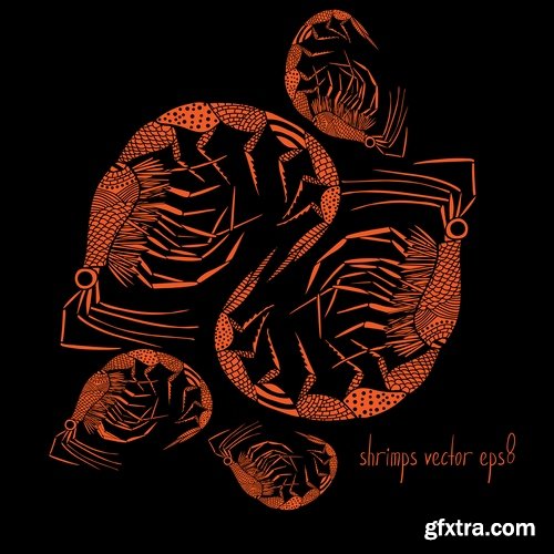 Prawn Shrimp Seafood Menu Vector Image 25xEPS