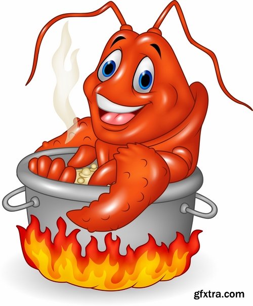 Prawn Shrimp Seafood Menu Vector Image 25xEPS