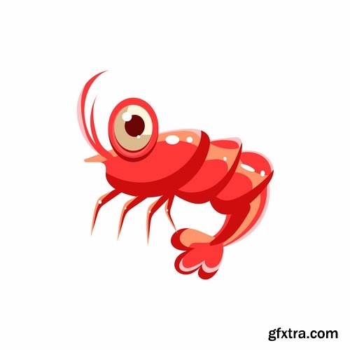 Prawn Shrimp Seafood Menu Vector Image 25xEPS