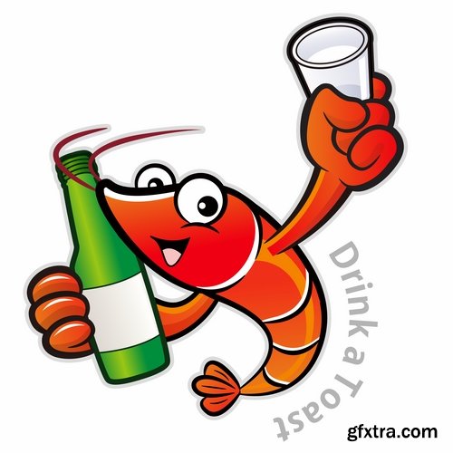 Prawn Shrimp Seafood Menu Vector Image 25xEPS