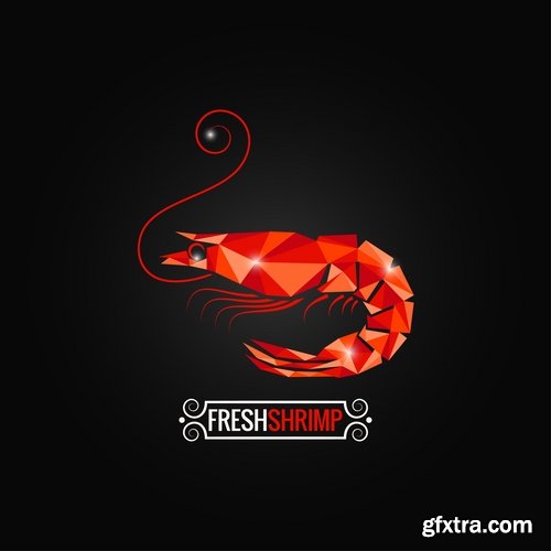 Prawn Shrimp Seafood Menu Vector Image 25xEPS