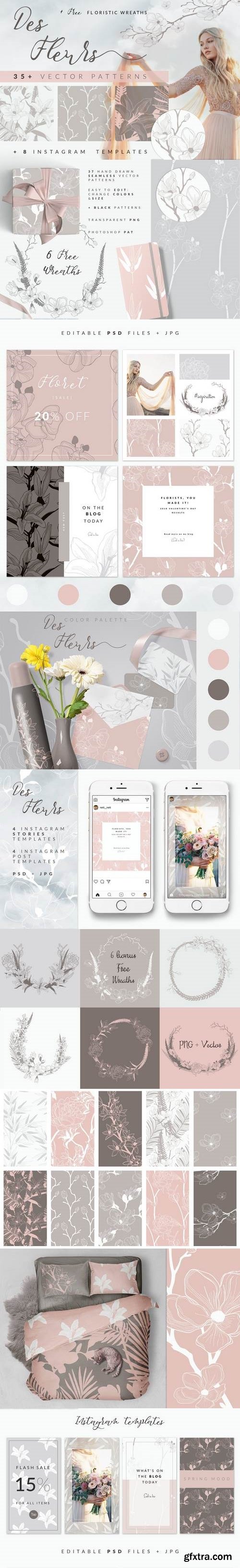 35+ Patterns &amp; 8 Instagram Templates