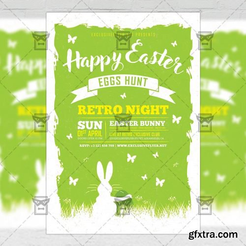 Happy Easter 2018 Celebration – Seasonal A5 Flyer Template