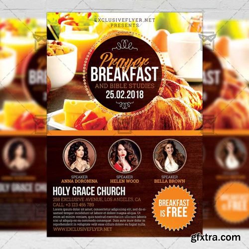 Prayer Breakfast – Church A5 Flyer Template