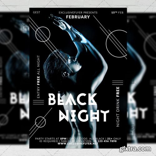 Black Night – Club A5 Flyer Template Black Night – Club A5 Flyer Template
