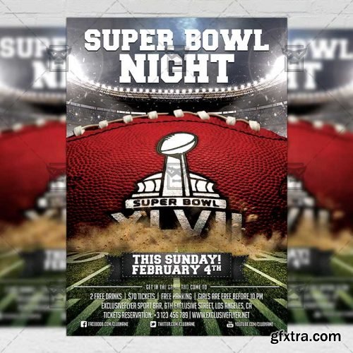 Super Bowl Game – Sport A5 Flyer Template Super Bowl Game – Sport A5 Flyer Template
