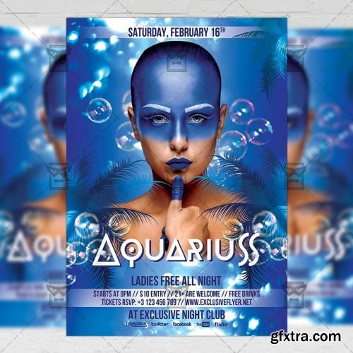 Aquarius Night – Club A5 Flyer Template Aquarius Night – Club A5 Flyer Template