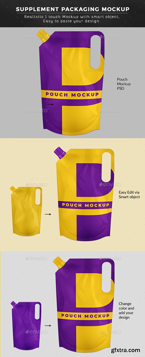Stand Up Pouch W/ Spout And Handle Mockup