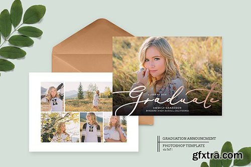 CreativeMarket - Graduation Card Template 2334732