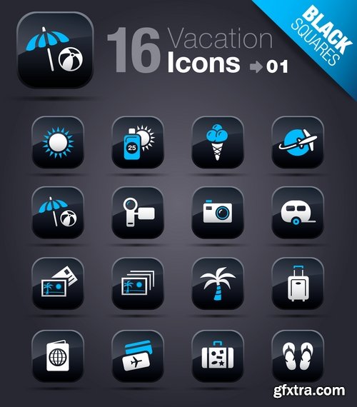 Web Design Black Button Icons #2, 25xEPS