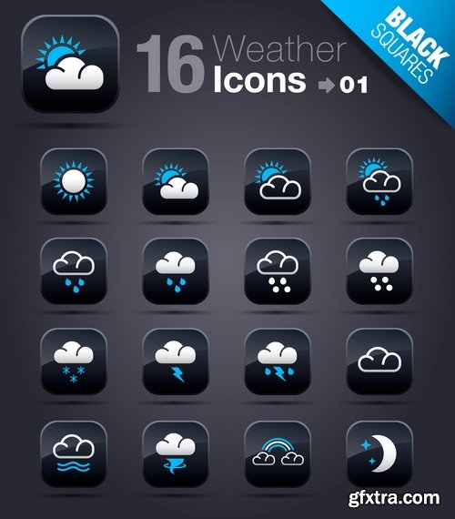 Web Design Black Button Icons #2, 25xEPS