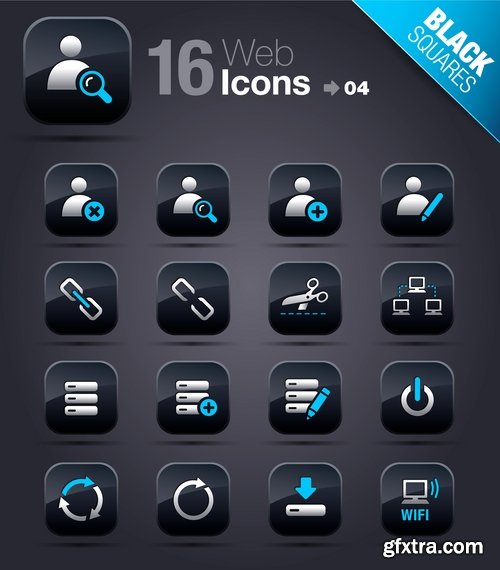 Web Design Black Button Icons #2, 25xEPS