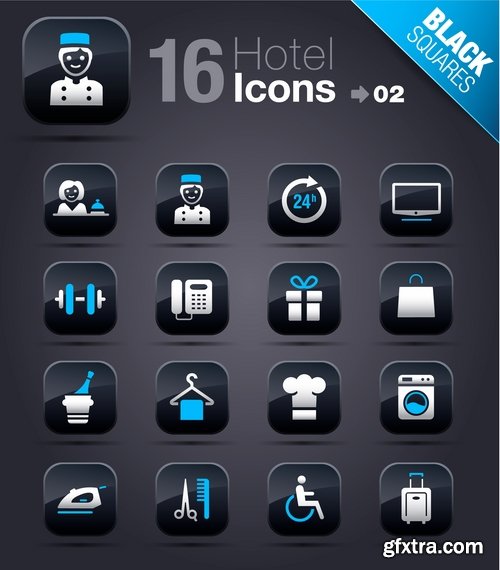 Web Design Black Button Icons #2, 25xEPS