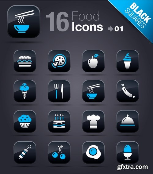 Web Design Black Button Icons #2, 25xEPS