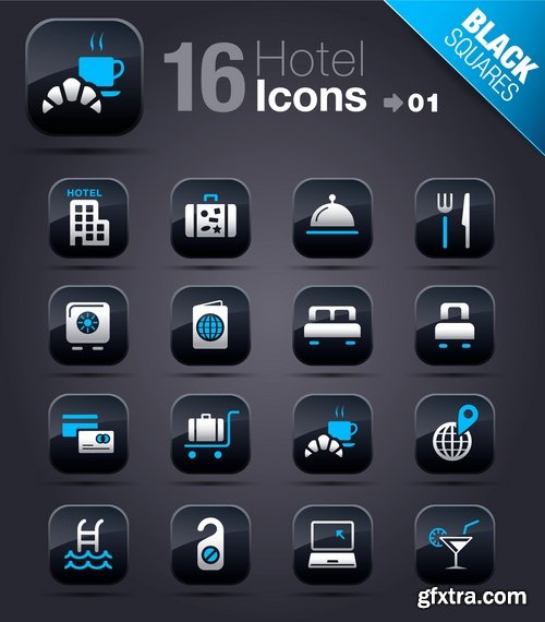 Web Design Black Button Icons #2, 25xEPS