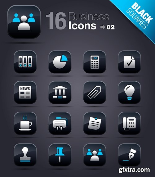 Web Design Black Button Icons #2, 25xEPS