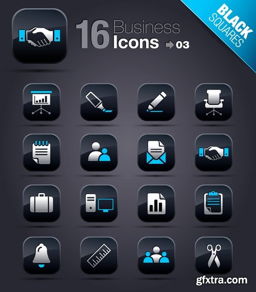 Web Design Black Button Icons #2, 25xEPS
