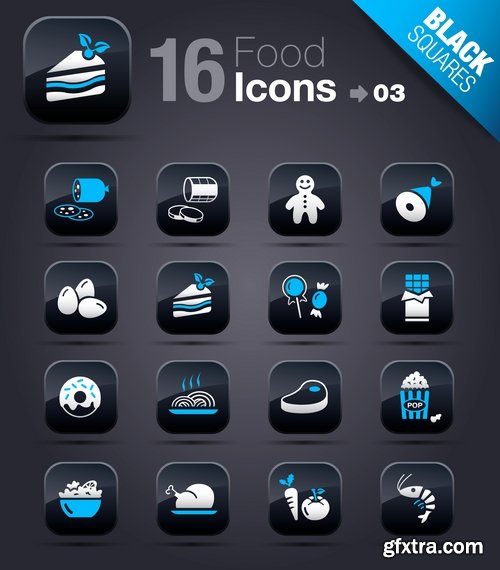 Web Design Black Button Icons #2, 25xEPS