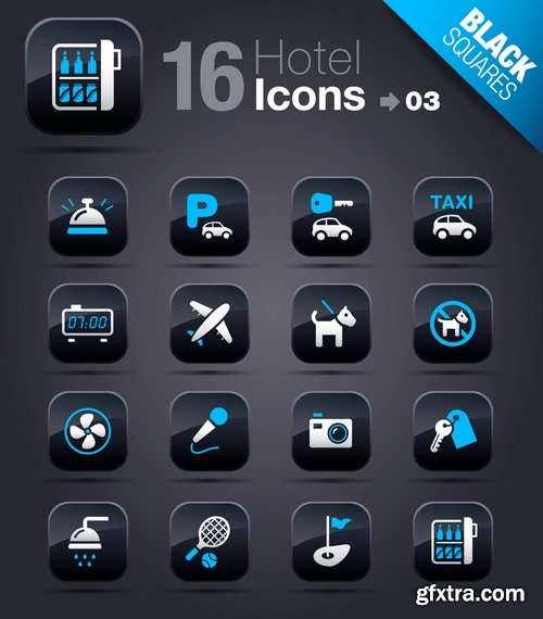 Web Design Black Button Icons #2, 25xEPS