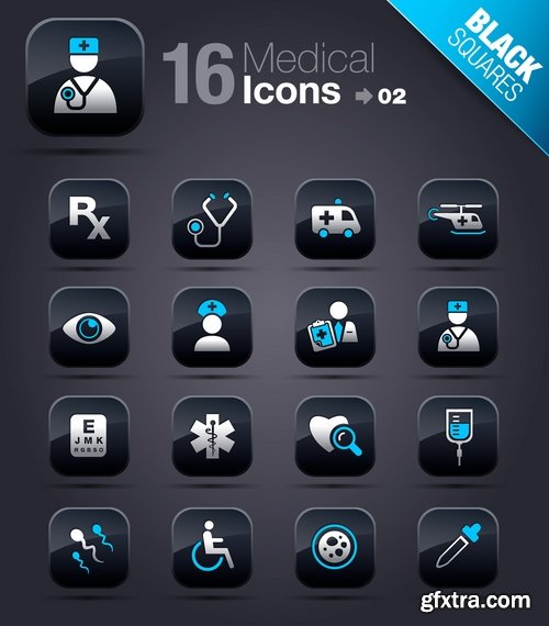 Web Design Black Button Icons #2, 25xEPS