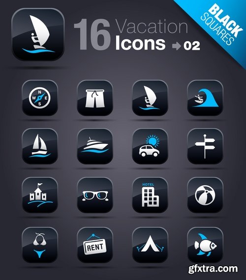 Web Design Black Button Icons #2, 25xEPS