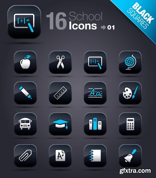 Web Design Black Button Icons #2, 25xEPS