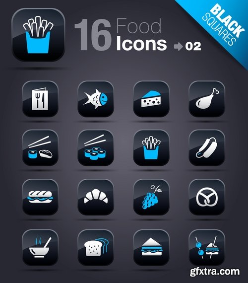 Web Design Black Button Icons #2, 25xEPS