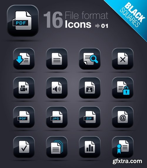 Web Design Black Button Icons #2, 25xEPS