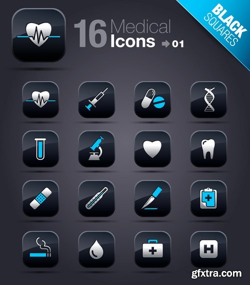Web Design Black Button Icons #2, 25xEPS