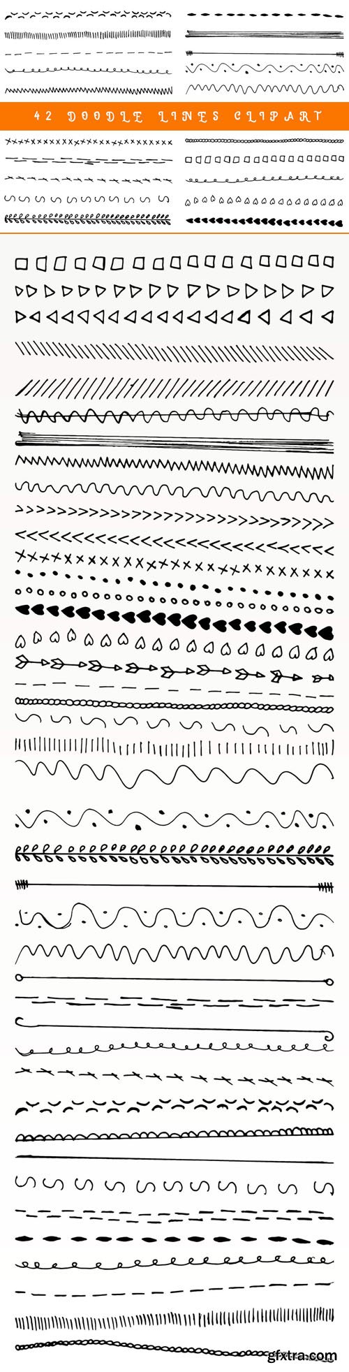 Doodle Lines Clipart in Vector