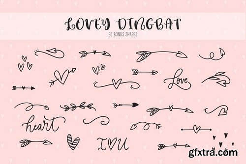 CM - Lovey cute heart font family 2338463