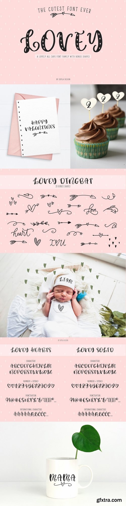 CM - Lovey cute heart font family 2338463