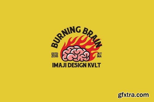 Burning Brain Logo Template